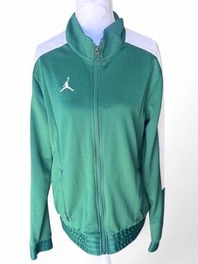 Jordan Full-Zip Basketball Jacket Green White Women's Size S